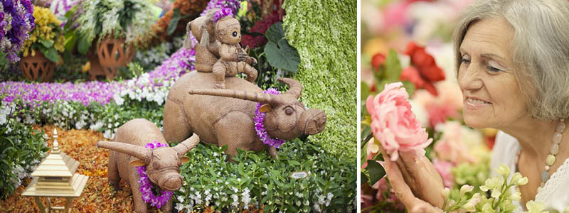 Trädgårdsutställningar på Chelsea Flower Show i London.